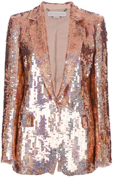 STELLA MCCARTNEY   Sequined Blazer - Lyst Stella Mccartney Jacket, Sequin Blazer, Brown Blazer, Sequin Jacket, Blazer Designs, Silk Jacket, Pink Sequin, Lalique, Outerwear Jackets