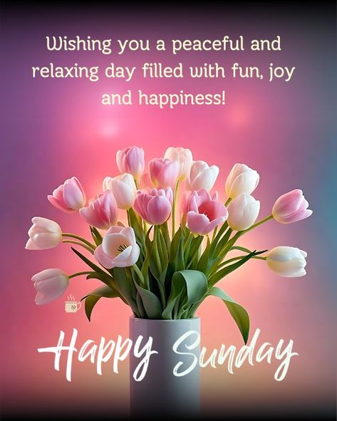 Wishing you a peaceful and lovely Sunday, 🌺🌼🌺 #GoodMorning #happysunday Sunday Afternoon Greetings, Good Sunday Morning Inspiration, Happy Sunday Images Beautiful, Sunday Quotes Inspirational, Good Morning Sunday Wishes, Sunday Good Morning Wishes, Sunday Wishes Images, Sunday Morning Wishes, Good Morning Wishes Friends