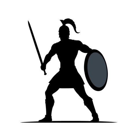 Warrior Silhouette, Roman Shield, Greece History, Free Illustration, Free Illustrations, Silhouette Design, Free Graphic Design, Free Images, Graphic Design