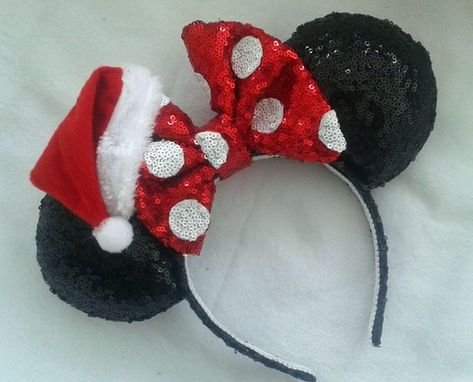 Christmas Minnie SantaClassic Holiday Ears | Etsy Diy Disney Ears, Disney Ears Headband, Diy Mickey Ears, Disney Mouse Ears, Mickey Mouse Ears Headband, Disney Minnie Mouse Ears, Disney Mickey Ears, Very Merry Christmas Party, Diy Disney