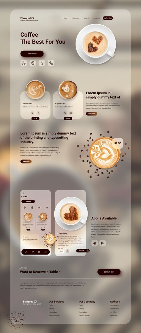 Cafe Website Design, Coffee Shop Website, Webpage Design Layout, Food Website Design, Desain Ux, Mise En Page Web, Bakery Website, Food Web Design, Design Sites