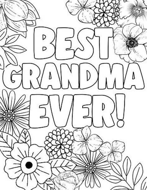 Happy Mother's Day, Grandma Mothers Day Printables For Kids, Grandma Printables Free, Mother’s Day Grandma Coloring Page, Mothers Day From Grandkids, Mothers Day For Grandma From Kids, Grandparents Day Coloring Sheets, Grandma Coloring Pages Free Printable, Free Mothers Day Coloring Pages, Happy Mother’s Day Coloring Sheet