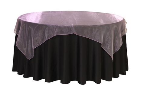 72 inch Square Organza Table Overlay Lavender Wedding Table Overlays, 60 Inch Round Table, Black Tablecloths, Purple Wedding Tables, Organza Overlay, Purple Table, Wedding Tablecloths, Table Overlays, Event Table