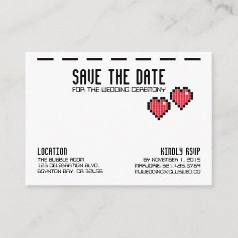 8 Bit Heart, Save The Date Pink, Retro Wedding Decorations, Video Game Wedding, Gamer Wedding, Geeky Wedding, Wedding Shower Themes, Retro Arcade Games, Baby Shower Invitation Cards