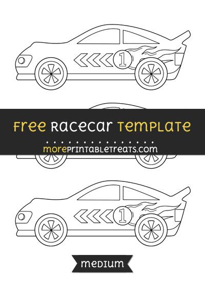 Free Racecar Template - Medium Racecar Printables Free, Race Car Template Free Printable, Race Car Outline, Car Template Free Printable, Race Car Template, Race Car Printable, Car Pinata, Car Template, Racing Theme