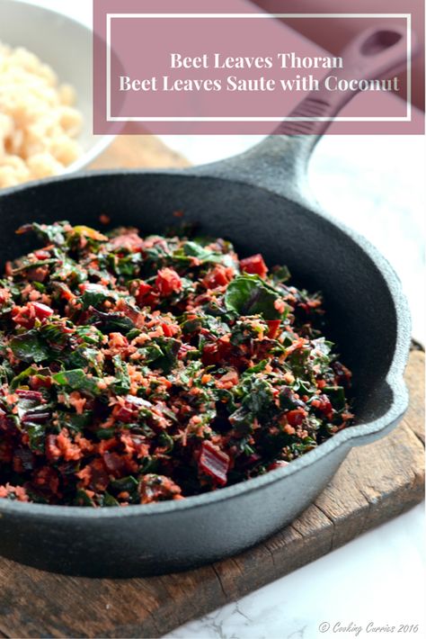 Beetroot Leaves Recipe, Beet Leaf Recipes, Beet Leaves, Ayurveda Diet, Coconut Recipe, Asian Vegetarian Recipes, Cooking Curry, Black Mustard Seeds, Healthy Asian Recipes