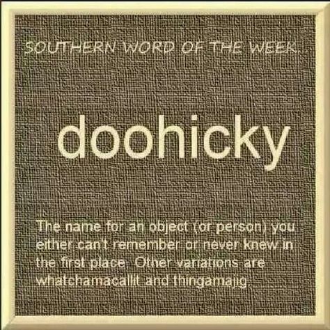 Or a whatchamacallit and doomaflitchy Southern Talk, Southern Words, Southern Slang, Southern Pride, Southern Sayings, Southern Life, Southern Girls, Southern Girl, The Grove