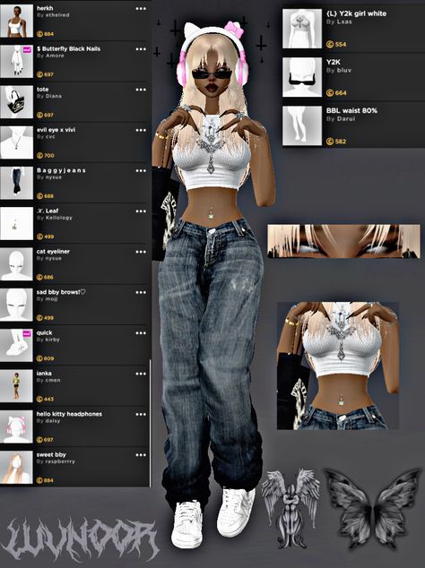 Imvu Avi Ideas Under 4000, Imvu Outfits Ideas Cute Y2k, Imvu Skins Ideas, Imvu Grunge Outfits, Y2k Imvu Outfits, Imvu Body Ideas, Imvu Clothes Ideas, Imvu Aesthetic Outfits, Egirl Fashion Aesthetic