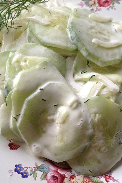 Chicken Salad, Cucumber Dressing, Cucumber Salad Recipe, Cucumber Dill, Creamy Cucumber Salad, Creamy Cucumbers, Cucumber Recipes Salad, Cucumber Recipes, Salad Recipes For Dinner