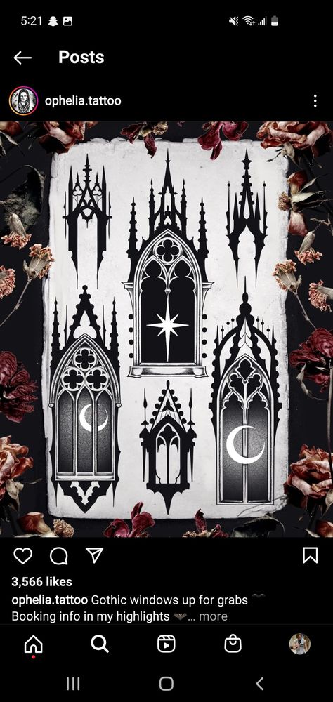 Gothic Windows Tattoo, Goth Castle, Cathedral Tattoo, Victorian Tattoo, Stained Glass Tattoo, Gothic Window, Castle Tattoo, Goth Tattoo, Gothic Windows