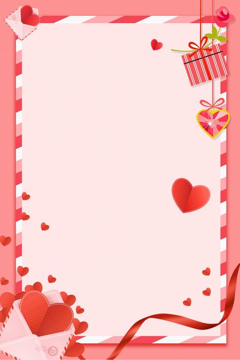 Valentine's Template Background, Valentine Frame Backgrounds, Card Border Design, Valentine Border, Valentines Border, Pink Valentine Wallpaper, Valentines Day Frame, Valentine Offers, Word Background