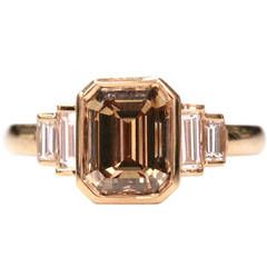 Brown Emerald Cut Diamond Engagement Ring Baguettes Engagement Ring, Deco Rings, Skull Engagement Ring, Baguette Engagement Ring, Emerald Cut Diamond Engagement Ring, Emerald Cut Diamond Engagement, Sapphire Wedding Rings, Emerald Cut Diamond, Ruby Necklace