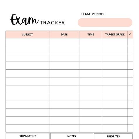 Exam Tracker Printable A4 Planner Inserts College Student - Etsy Canada in 2022 | Study planner, Exam schedule, Student planner Exams Schedule Template, Study Schedule Planner, Study Planner For Exams, Schedule For Exam Preparation, Study Checklist Free Printable, To Do List For Exams, Exam Planner Study, Study List Planner, Exam Schedule Ideas