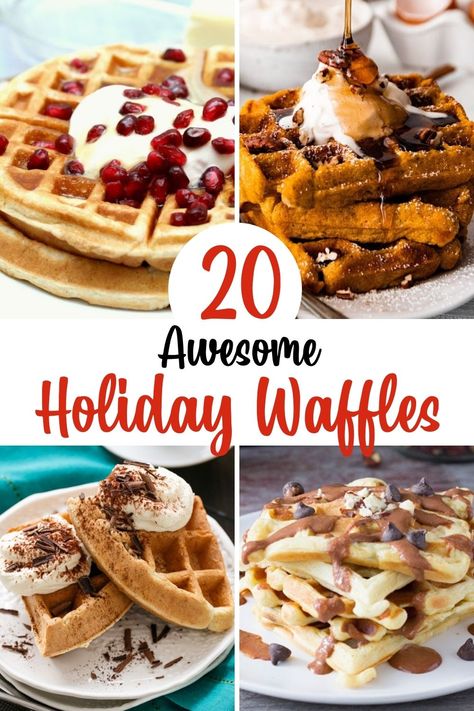 Christmas Waffle Ideas, Christmas Breakfast Waffles, Thanksgiving Waffles, Winter Waffles, Holiday Waffles, Christmas Morning Waffles, Egg Nog Waffles Recipe, Christmas Waffle Recipe, Gingerbread Waffles Recipe