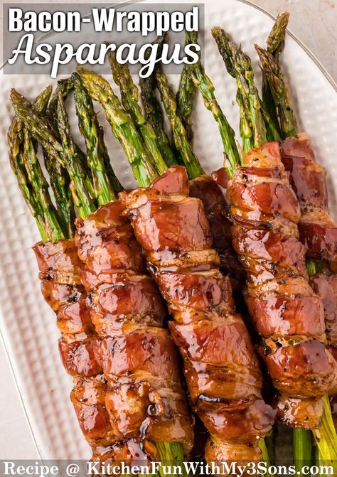 Asparagus Recipes Bacon Wrapped, What To Make With Asparagus, Bacon Asparagus Recipes, No Carb Side Dishes, Bacon Wrapped Asparagus In Oven, Asparagus With Bacon, Bacon Ideas, Copycat Kfc Coleslaw, Bacon Wrapped Asparagus Recipes