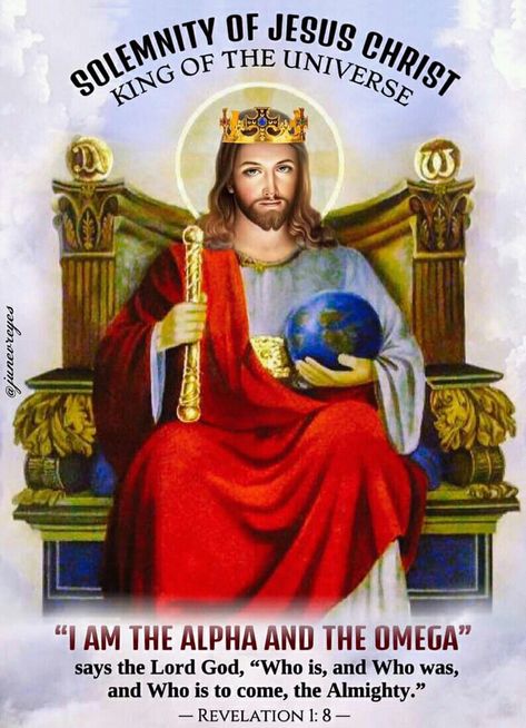 Christ King Of The Universe, Sunday Bible Verse, King Of The Universe, Christ King, God Worship, Sunday Prayer, Jesus King, Bible Verses Kjv, Jesus Artwork