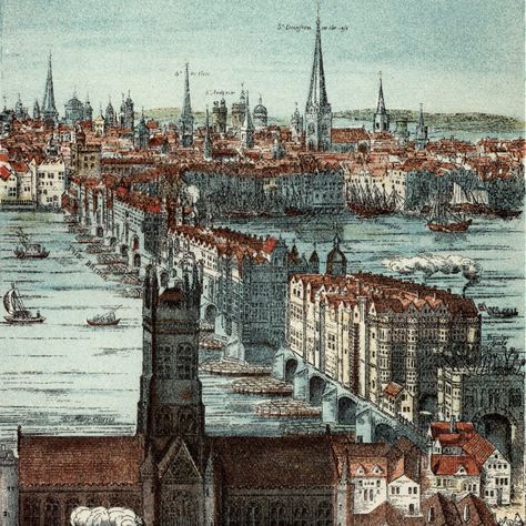 The medieval engineering strokes of genius that led to the building of Old London Bridge - Country Life Old London Bridge, Medieval Engineering, Medieval London, Medieval Britain, Medieval Bridge, Euston Station, Bridge House, Ada Lovelace, Medieval England