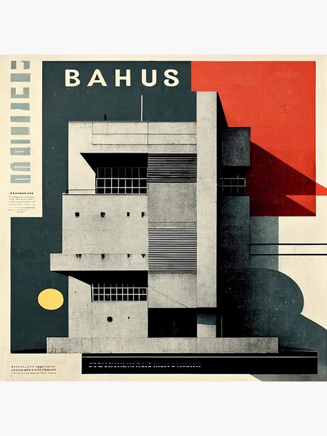 Bauhaus Graphic Design, Building Poster, Bauhaus Building, Bauhaus Architecture, Max Bill, Bauhaus Art, Bauhaus Poster, Bauhaus Style, Layout Architecture