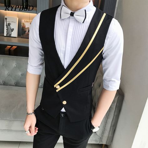 Vest Uniform, Suit Vest For Men, Business Suit Vest, Mens Dress Vests, Vest Clothes, Business Vest, Men Waistcoat, Mens Vest Fashion, Men's Business Suits