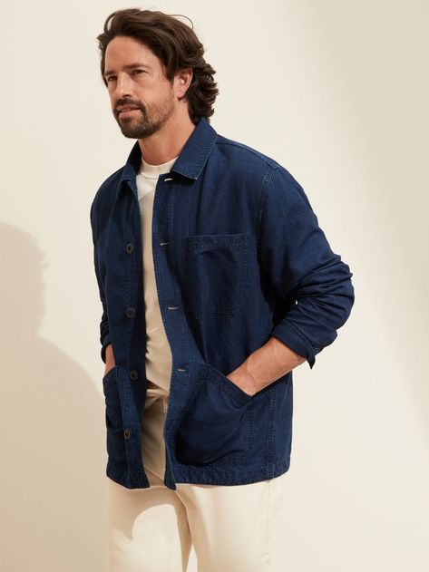 Linen-Cotton Chore Coat | Banana Republic Office Casual Men, Summer Work Outfits Office Casual, Dad Fits, Summer Work Outfits Office, Concept Clothing, Boy Fits, A Match Made In Heaven, Chore Coat, Americana Fashion