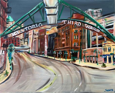 Definitely not sold out! Milwaukee Downtown, Downtown Art, Milwaukee Art, Milwaukee Wisconsin, City House, Acrylic On Canvas, Milwaukee, Fine Art Print, Wisconsin