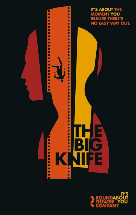 Theater Play Poster Design, Event Poster Design Inspiration, Theatre Illustration, Big Knife, Bo Lundberg, Film Festival Poster, Play Poster, Cinema Design, Poster Inspiration