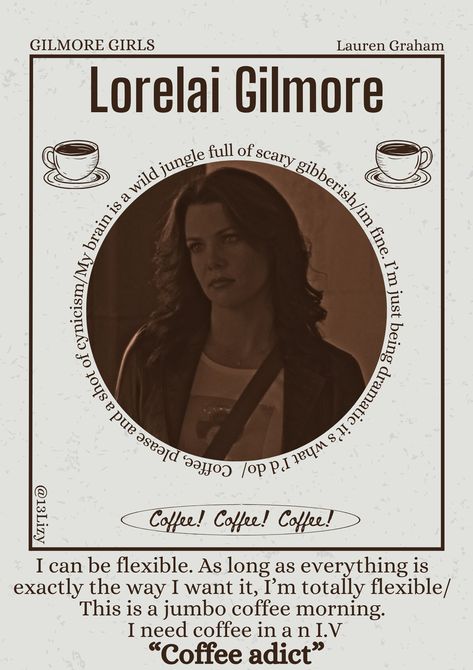 Lorelai Gilmore- Gilmore girls- poster Lorelai Gilmore Fanart, Gilmore Girls Poster Aesthetic, Gilmore Girls Poster Vintage, Lorelai Gilmore Poster, Gilmore Girls Aesthetic Poster, Rory Gilmore Poster, Gilmore Poster, Gilmore Girls Prints, Gilmore Girls Poster