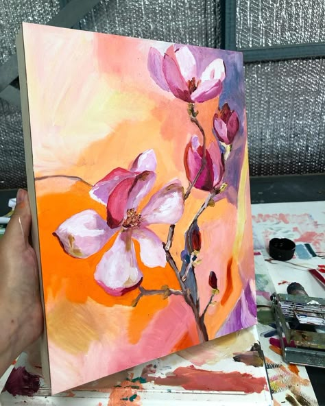 Giant Painting Ideas, Cool Paintings Ideas, Impasto Flowers, Block Painting, Flower Painting Canvas, Abstract Floral Art, Landscape Art Painting, Painting Flower, Art Painting Gallery