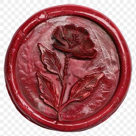 Red Aesthetic Transparent, Transparent Images Png, Red Png Aesthetic, Wax Seal Aesthetic, Wax Seal Png, Red Cutouts, Red Flowers Png, Wax Seal Flower, Red Flowers Aesthetic