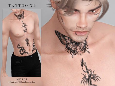 Tattoo is for both sexes from teen to elder. Have Fun! Gothic Tattoo Aesthetic, Male Cc Tattoos, Sims Neck Tattoo, Sims4 Neck Tattoo, Sims 4 Cc Face Tattoo Male, Ts4 Neck Tattoo, Sim4 Cc Tattoo, Sims Bodies, Sims 4 Cc Tattoos Men