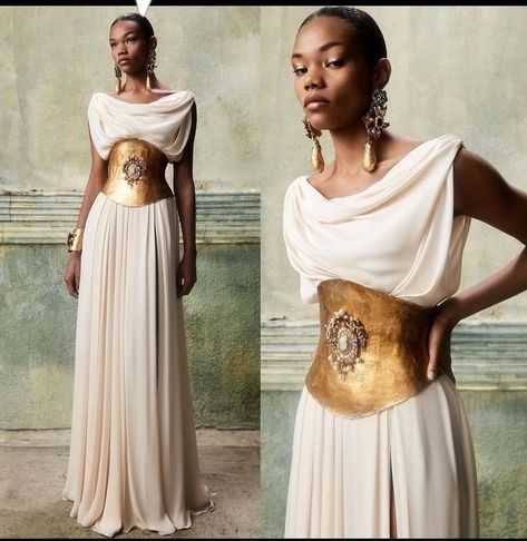 Roman Goddess Dress, Modern Ancient Greek Fashion, Greek Inspired Fashion Runway, Greek Prom Theme Dress, Greek Inspired Haute Couture, Greek Wardrobe, Greek Drape Dress, Irregular Hem Dress, Modern Chiton Dress