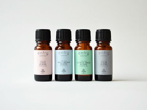 ENFRY Essential Oil Packaging on Behance Essential Oil Packaging, Essential Oil Brands, Oil Packaging, Essential Oil Labels, Perfume Packaging, Essential Oils For Skin, Lavender Tea, Aroma Oil, Image Ideas