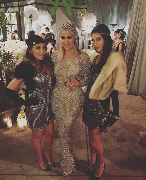 1 Khloe Kardashian, Kendall Jenner and Kylie Jenner's Kris Jenner Great Gatsby Birthday Party Yousef Al-Jasmi Dresses Kardashian Roaring 20s, Old Hollywood Glamour Dresses 1920s, Khloe Kardashian Dress, Roaring 20s Party Outfit, Gatsby Party Outfit, Gatsby Outfit, Gatsby Birthday Party, Roaring 20s Fashion, Great Gatsby Dresses