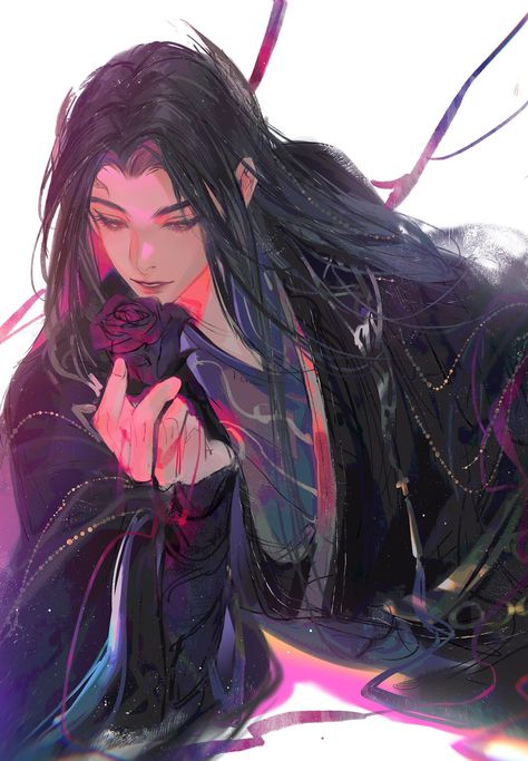 Beast Men, Long Purple Hair, Like Rice, Anime Long Hair, Drawing Examples, Creating Characters, China Art, Character Design Male, Lorde