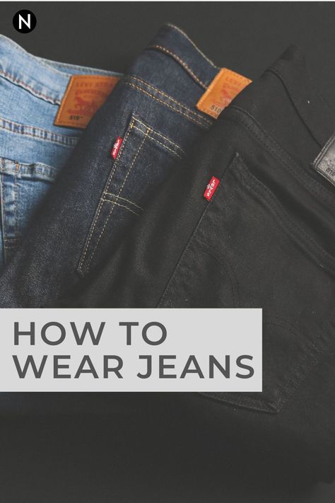 Denim is one of the most popular types of pants and when you wear it correctly, it’ll enhance how you look. Here’s your guide to wearing and buying jeans. | nextlevelgents.com #nextlevelgents #jeans #menswear #style #fashion #tips Dark Blue Jeans Outfit, Dark Jeans Outfit, Blue Denim Jeans Outfit, Blue Jeans Outfit Men, Blue Pants Outfit, Denim Pants Outfit, How To Wear Jeans, Denim Jeans Outfit, Jeans Outfit Men