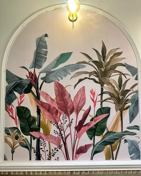 Day out and all the deets ✨🌥️💐☕️🌇 #bloggy #blogeshwari #dayout #deets #prettythings Restaurant Wall Painting Art, Mural Wall Art Indian Mural Wall Art, Mural For Restaurant Wall Art, Cafe Wall Design, Indian Restaurant Wall Art, Paradise Mural Anthropologie, Filipino Interior Design, Restaurant Design Concepts, Entrance Foyer Design