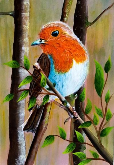 Bird Pictures Art, Bird Acrylic Painting, Cone Painting, Watercolor Negative Painting, Painting Timelapse, Simple Paint, Bird Painting Acrylic, Bird Paintings On Canvas, Poster Color Painting