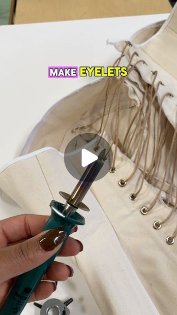 Demi | Fashion & Embroidery on Instagram: "😩 The struggle of finding the right corset making tools baebeeee lol 😂🙌🏽 but I think we got it! Can’t believe it was as simple as that one tiny little piece of cardboard! 

#corsetmaking #sewingtips #leatherpunch #eyelets" Diy Corset Easy, Diy Corset, Corset Making, Fashion Design Template, Pattern Wedding, Fashion Embroidery, We Got It, Embroidery Fashion, Making Tools