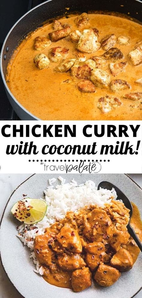 Chicken Curry With Coconut Milk, Coconut Curry Chicken Recipes, Curry Chicken Recipe, Curry With Coconut Milk, Curry Recipes Easy, Coconut Milk Recipes, Coconut Milk Curry, Curry Dishes, Curry Chicken Recipes