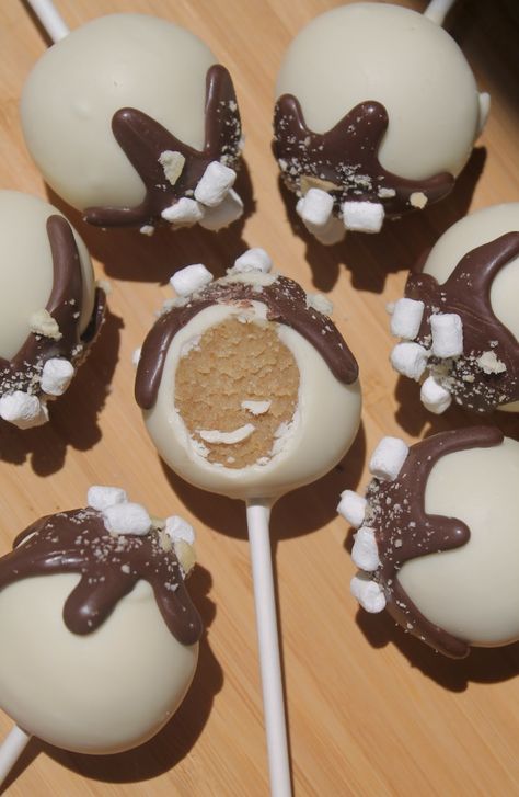 Smore Cake, Cake Pop Flavors, Cracker Cake, Graham Cracker Cake, Pink Cake Pops, Campfire Desserts, Smores Cake, Christmas Cake Pops, Measuring Ingredients