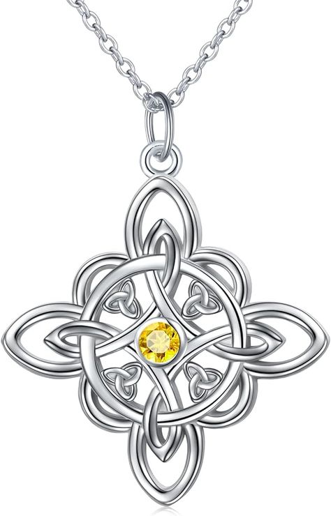 Amazon.com: FLYOW Witches Knot Necklace Sterling Silver Celtic Knot Pendant Necklace Triquetra Witch Knot Protection Amulet Jewelry September Birth Month Birthday Gifts for Women Blue : Clothing, Shoes & Jewelry September Birth Month, Witches Knot, Witch Knot, Amulet Jewelry, Celtic Knot Pendant, Blue Clothing, Protection Amulet, Knot Necklace, Birth Month