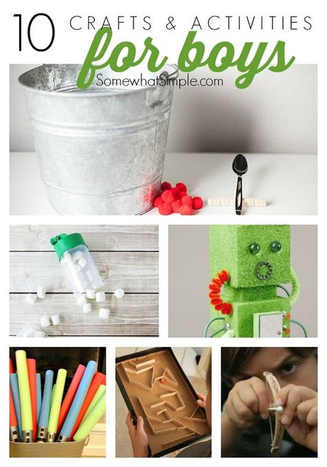 10 Crafts and Activities for Boys Older Kids Crafts, Teenager Boys, Activities For Boys, Diy And Crafts Sewing, Crafts For Boys, Diy Spring, Crafty Kids, Crafts For Kids To Make, Craft Activities For Kids