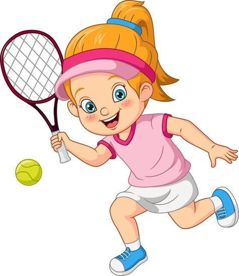 Kawaii, Sports Day Clipart, Sports Flashcards, Tennis Cartoon, Tennis Clipart, Olympic Theme, Preschool Classroom Decor, School Cartoon, Kids Tennis