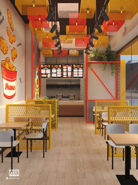 RESTAURANT DESIGN FAST FOOD :: Behance Restaurant Floor Plan Layout, Fast Food Restaurant Design, Restaurant Seating Design, Wings Restaurant, Interior Design Competition, Small Restaurant Design, Restaurant Design Inspiration, Renovation Architecture, Restaurant Flooring