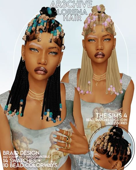 Lorena Beads 🧚🏼‍♀️ | Patreon Sims 4 Nigerian Cc, Urban Hair Sims 4 Cc, Sims Inspo People, Sims 4 Mac, Sims 4 Urban Cc, Sims 4 Black Hair, Sims 4 Tsr, Sims 4 Patreon, Sims 4 Anime