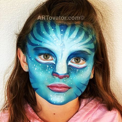 Avatar Face Painting, Avatar Face Paint, Avatar Party, Avatar Makeup, Avatar Face, Airbrush Tattoo, Fish Face, Halloween Makeup Diy, Client List