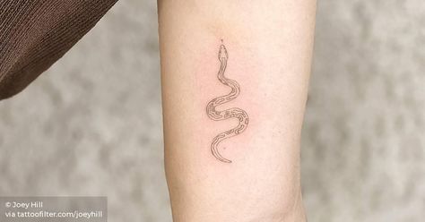 Snake Line Tattoo, Ball Python Tattoo, Python Tattoo, Tiny Snake, Athena Tattoo, Single Needle Tattoo, White Ink Tattoo, Line Tattoo, Spine Tattoo