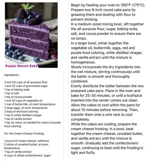 Blueberry Chocolate Lavender Dream Cake, Purple Velvet Cake Recipe Easy, Purple Red Velvet Cake, Purple Velvet Cake Recipe, Blue Raspberry Cake, Cake Recipes Blueberry, Purple Velvet Cake, Purple Velvet Cakes, Blue Velvet Cake