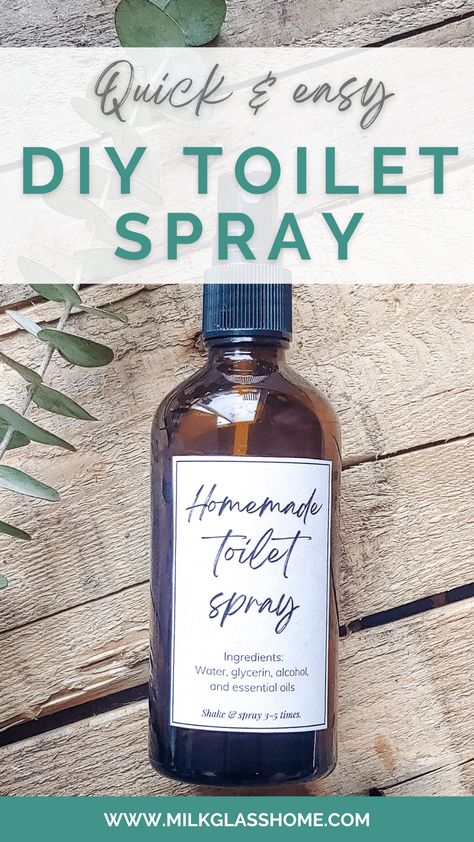 Ditch the plastic and learn how to make your own Poo Pourri with this easy DIY toilet spray recipe! It seriously couldn't be easier & each bottle costs a fraction of the price of the real thing. You'll never go back to storebought! Diy Toilet Spray, Poo Pourri Spray, Poop Spray, Poo Spray, Bathroom Spray, Toilet Spray, Diy Essentials, Diy Toilet, Diy Sprays