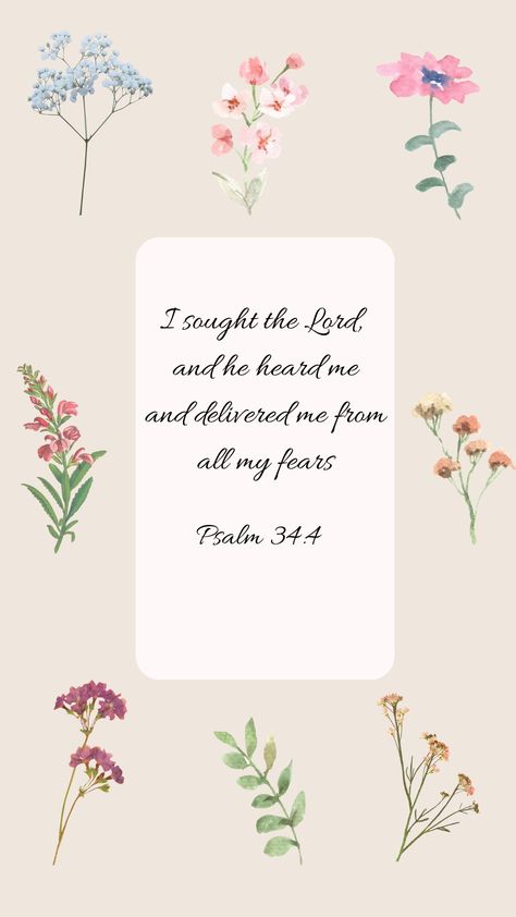 Psalms 34:4, Psalm 34 4, Bible Verse Background, Best Bible Verses, Bible Quotes Wallpaper, Verses Wallpaper, Prayer Scriptures, Inspirational Bible Quotes, Bible Verses Quotes Inspirational